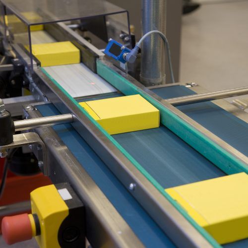 Yellow boxes in production line